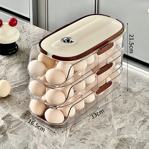 1PCS Home Refrigerator Egg Storage Box Automatic Rolling Eggs Holder