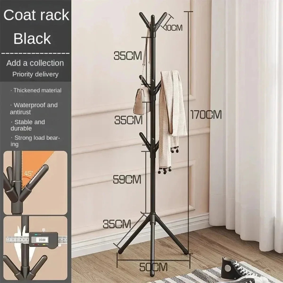 Clothes and Hats Rack Floor To Floor Bedroom Coat Hook Bedroom
