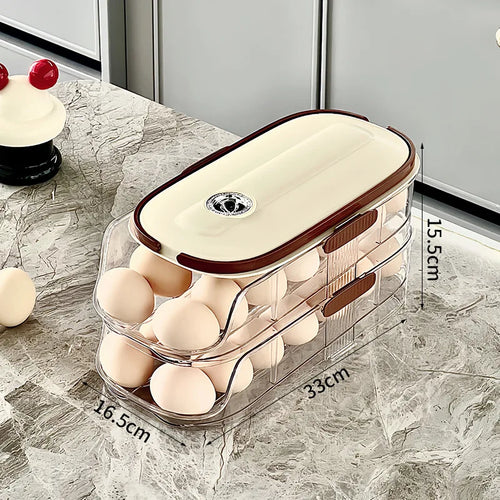 1PCS Home Refrigerator Egg Storage Box Automatic Rolling Eggs Holder