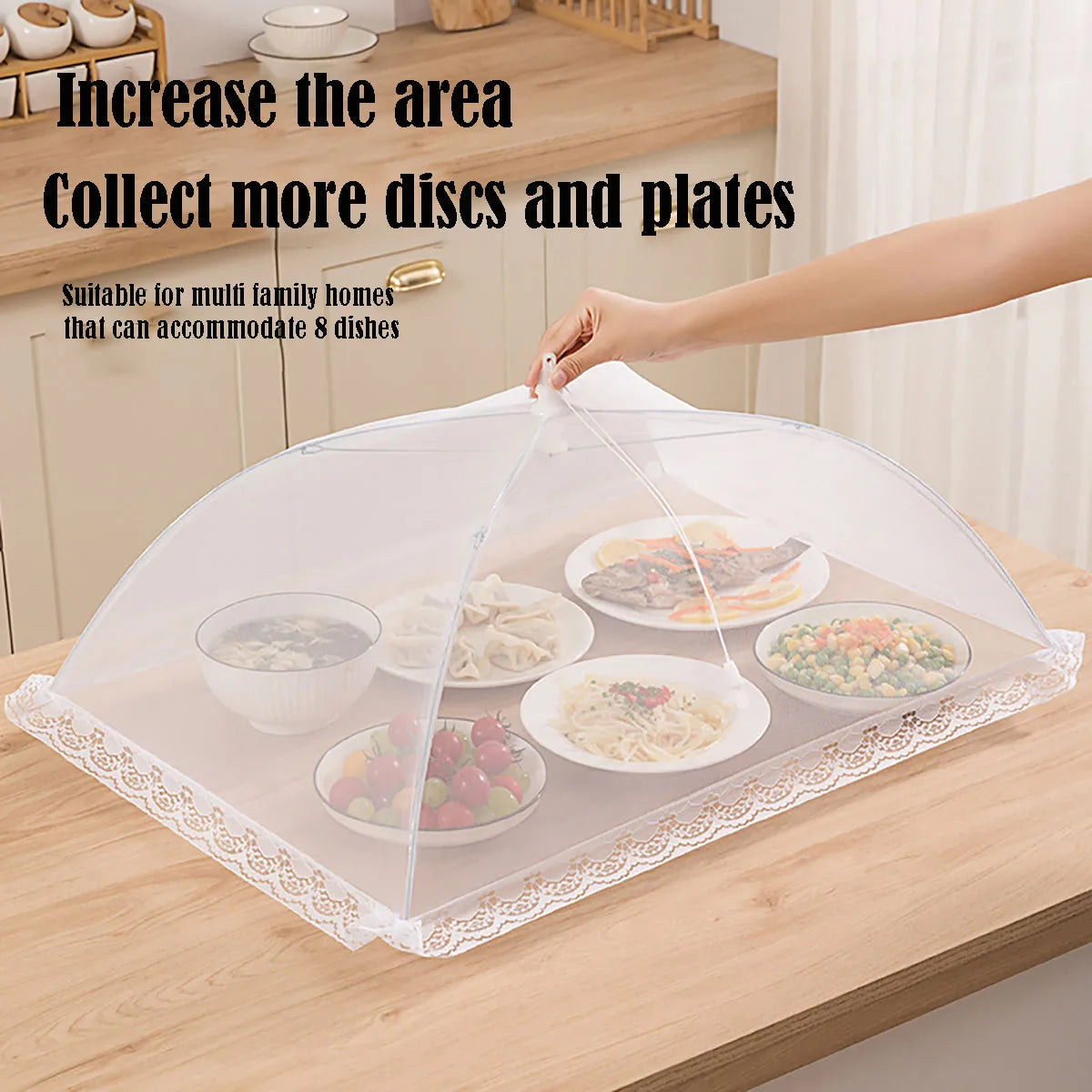 Food Cover Mesh Folding Washable Flies Tables Cover Insect Proof