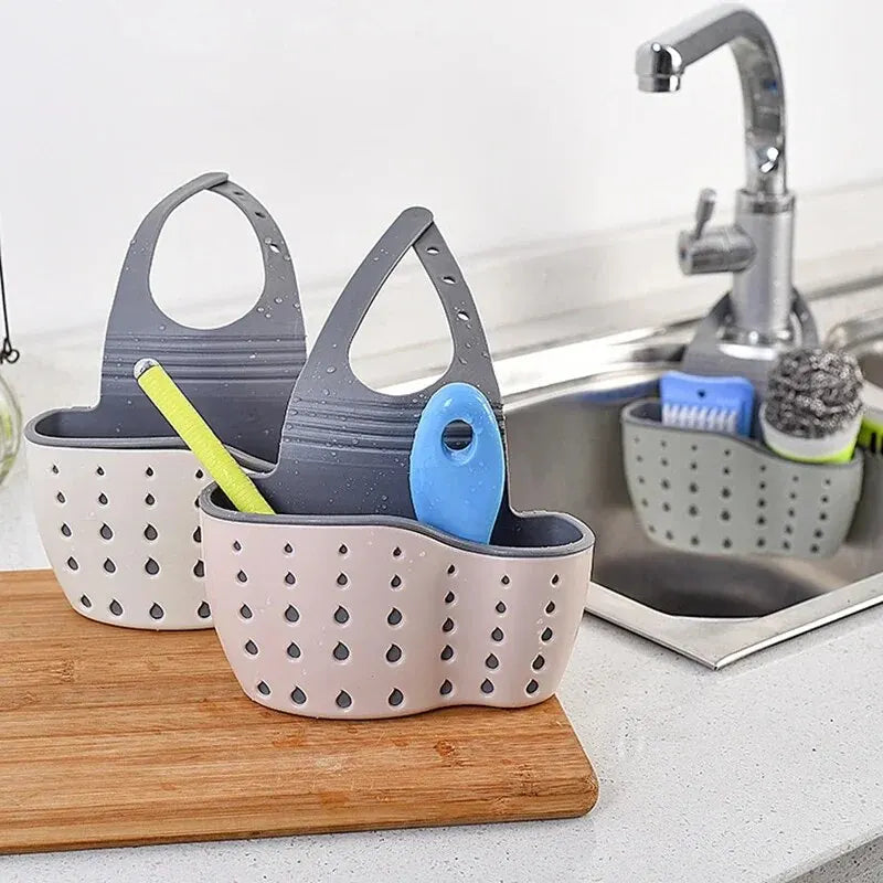 Home Storage Drain Basket Kitchen Sink Holder Adjustable Soap Sponge