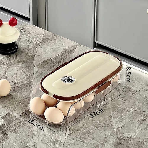 1PCS Home Refrigerator Egg Storage Box Automatic Rolling Eggs Holder