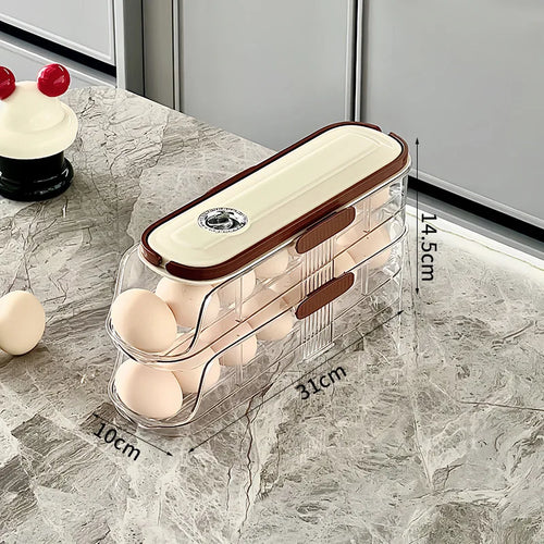 1PCS Home Refrigerator Egg Storage Box Automatic Rolling Eggs Holder
