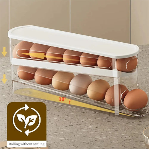 1PCS Home Refrigerator Egg Storage Box Automatic Rolling Eggs Holder
