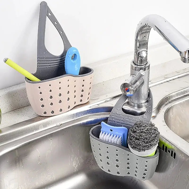 Home Storage Drain Basket Kitchen Sink Holder Adjustable Soap Sponge