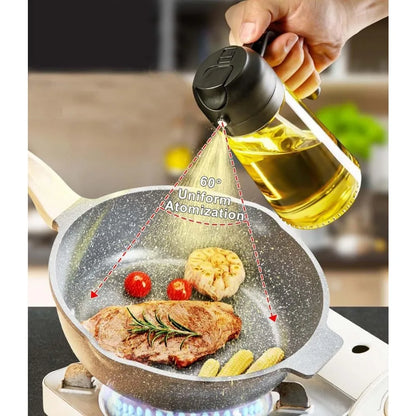 2in1 Oil Spray Bottle Dispenser Oil Jar Cruet BBQ 1-2PCS 500ml Plastic Spray Sprayer Kitchen Baking Roasting Picnic Kitchen Tool