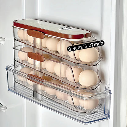 1PCS Home Refrigerator Egg Storage Box Automatic Rolling Eggs Holder
