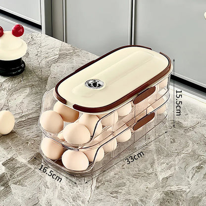 1PCS Home Refrigerator Egg Storage Box Automatic Rolling Eggs Holder