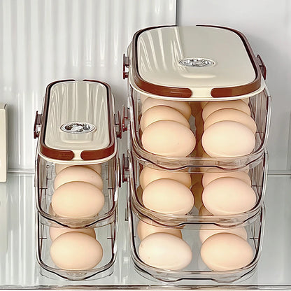1PCS Home Refrigerator Egg Storage Box Automatic Rolling Eggs Holder